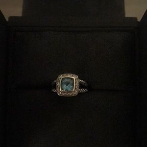 David Yurman Blue Topaz Albion Ring size 5